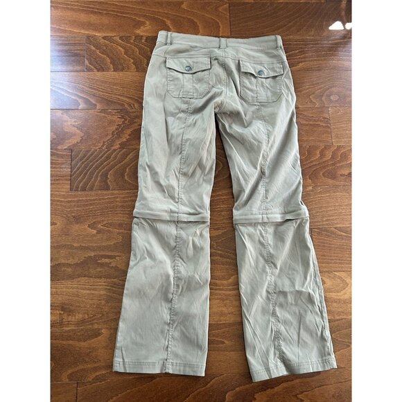 prAna - Women's Convertible Cargo Pants Dark Tan Size 8 Nylon Adjustable - Picture 8 of 8